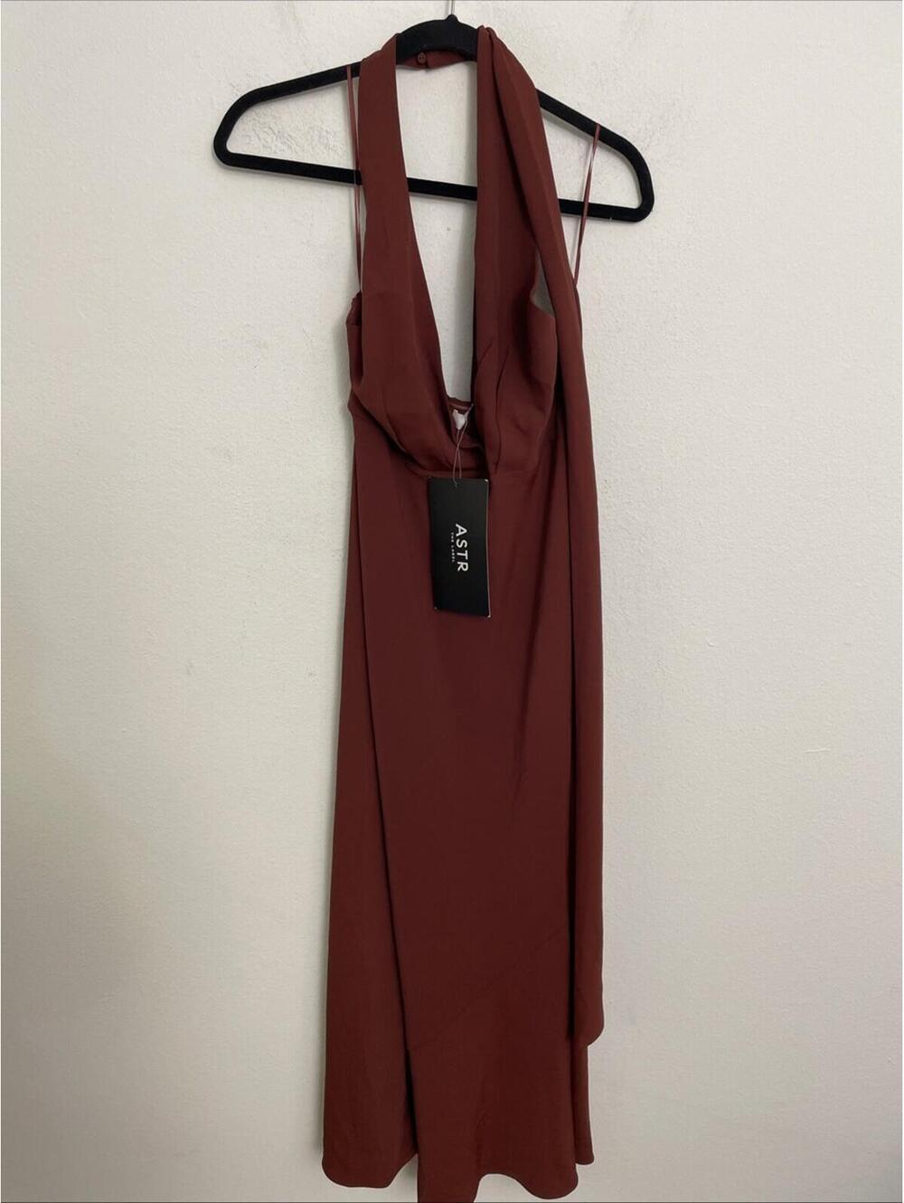 ASTR The Label Hilaire Dress Rust Brown size L NWT $138msrp - Picture 6 of 6